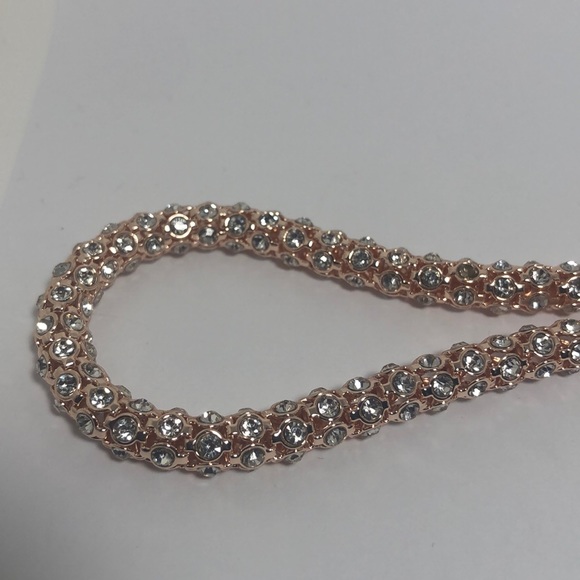 Anne Klein Rose Gold Tone Pave Crystal Necklace - Picture 9 of 16